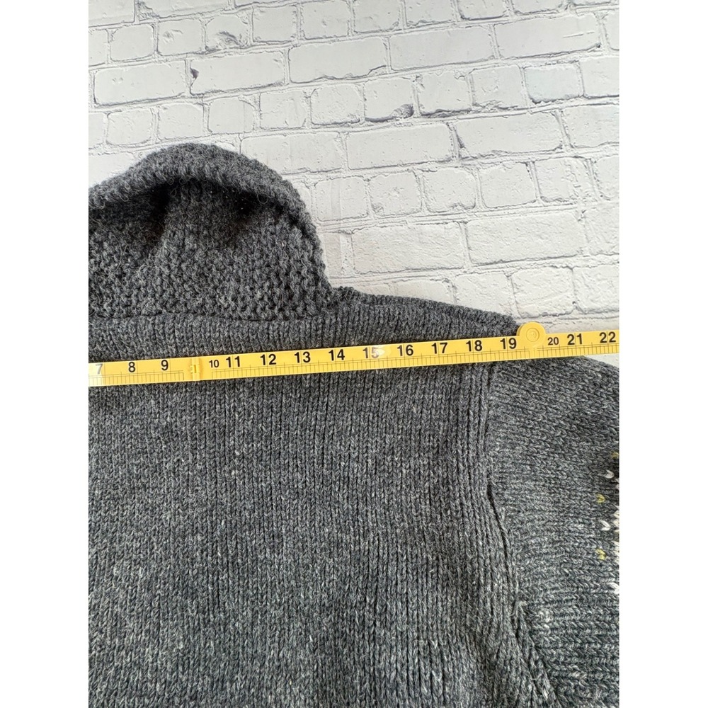 Lost Horizons Cardigan Mens L Gray Wolf Heavyweight Wool Full Zip Nepal - Picture 13 of 14